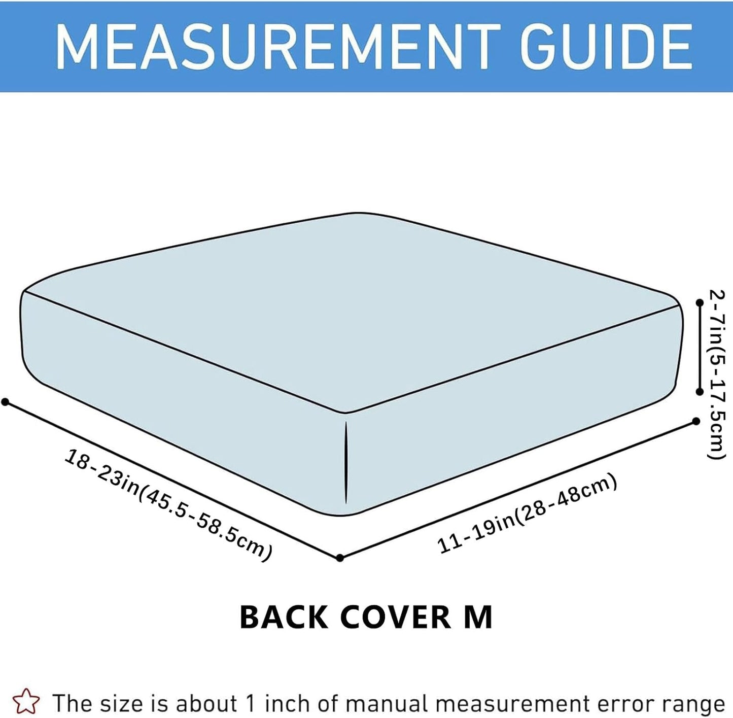 hyha Waterproof Couch Cushion Covers for Pets, Non Slip Sofa Seat Cover for Dogs Washable, Soft Thick Stretch Jacquard Fabric, Sofa Slipcovers with Elastic Bottom (1 Piece for Backrest M, Blue)