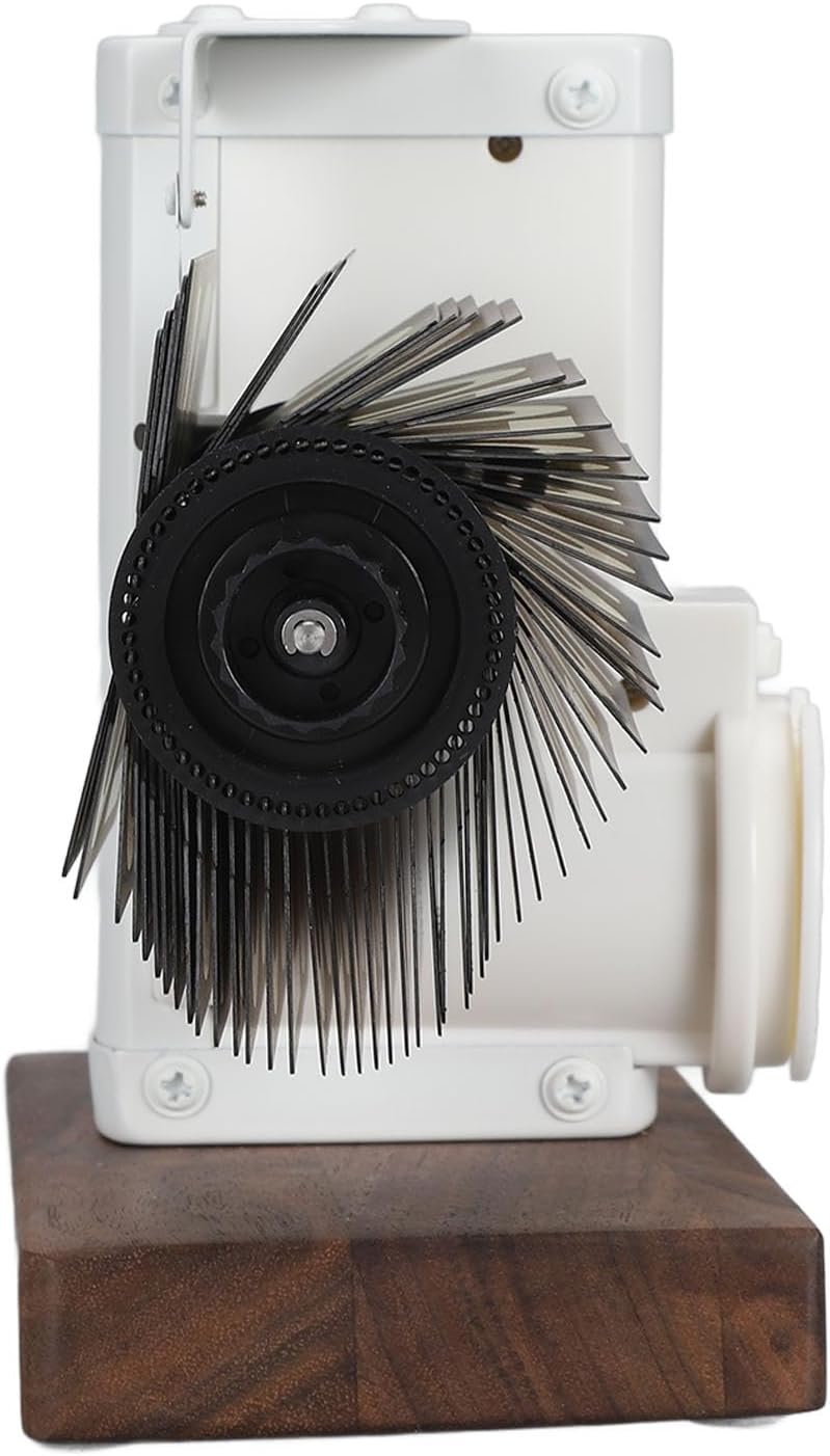 Flip Desk Clock, Retro Vintage Flip Desk Table Clock, Digital Clock Sided Large Numbers Mechanical Flip Clock Wood Base for Living Room, Study Room and Office(Frosted White)