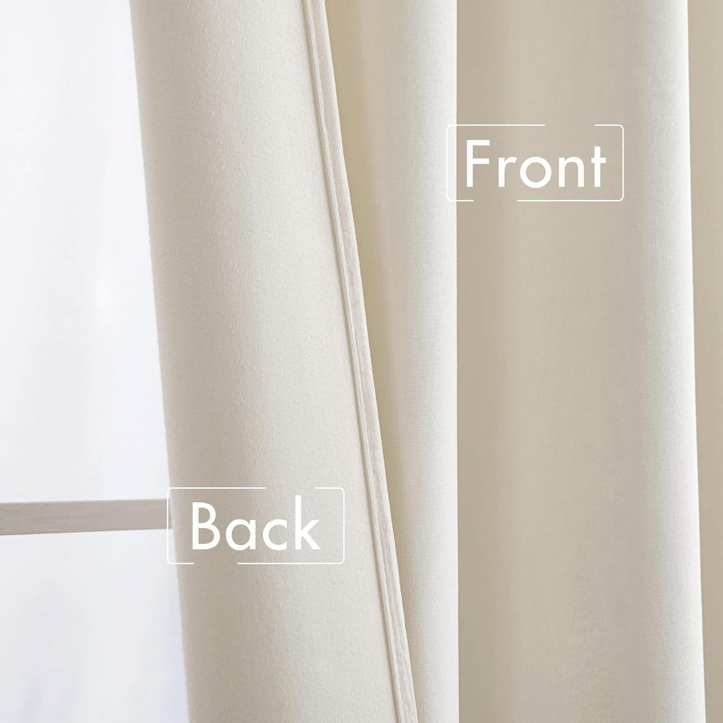 MIULEE Ivory Velvet Curtains Thermal Insulated Blackout Curtain Drapes for Bedroom Living Room Darkening 96 Inches Long Curtains Panels Rod Pocket Set of 2