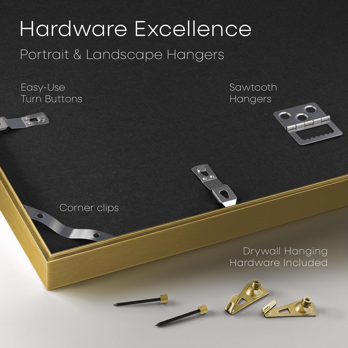 Homeforia A1 Poster Frame Gold, High End Metal 23.4 x 33.1 inches Large Picture Frames with Mat 16.5 x 23.4 for Photo, A1 Size Frames Matted to A2 Print, 23.4x33.1 Thin Frame, Tempered Glass, Set of 1