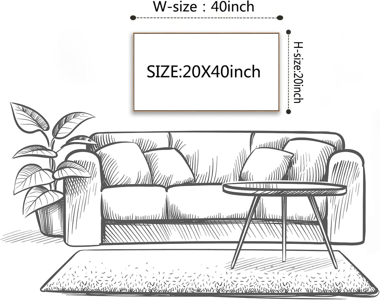 HUADAOART Wall Art Abstract Painting Modern Art Gold and Blue Background Canvas Prints Pictures for Living Room Bedroom Artwork Home Decor Framed 20x40inch (Blue)