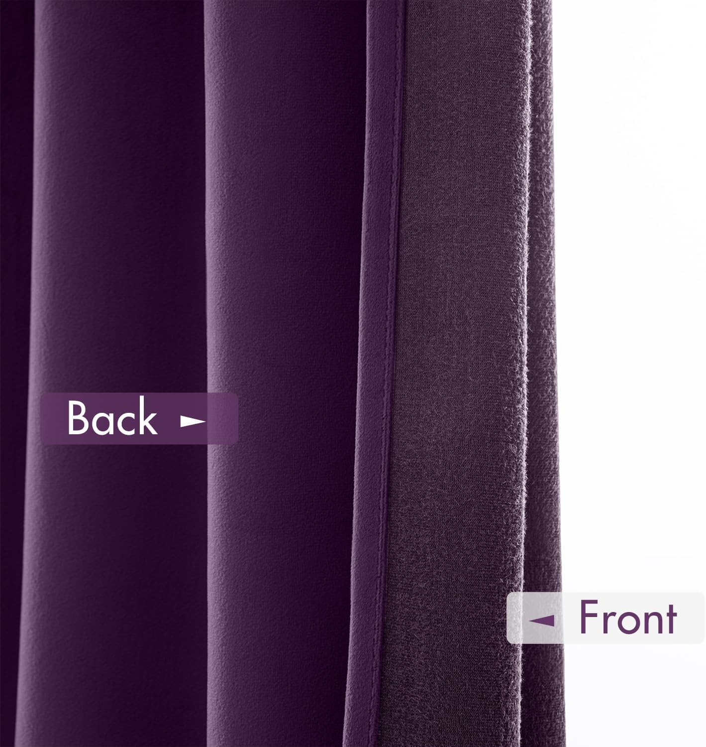 MIULEE Purple Velvet Curtains Thermal Insulated Blackout Curtain Drapes for Bedroom Living Room Darkening 96 Inches Long Curtains Panels Rod Pocket Set of 2