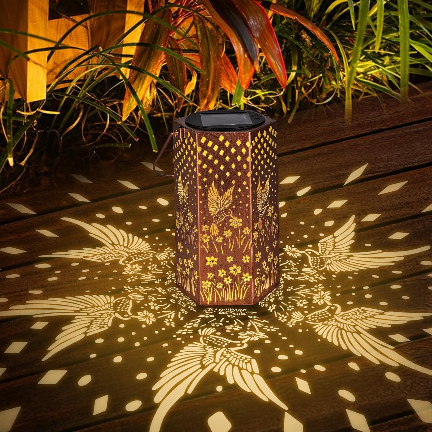 2 Pack Hummingbird Solar Lanterns Outdoor Waterproof - Birthday Gifts for Women, Men, Mom, Solar Lights Outdoor Hanging Garden Decor for Outside, Patio, Outdoor, Yard, Lawn, Balcony