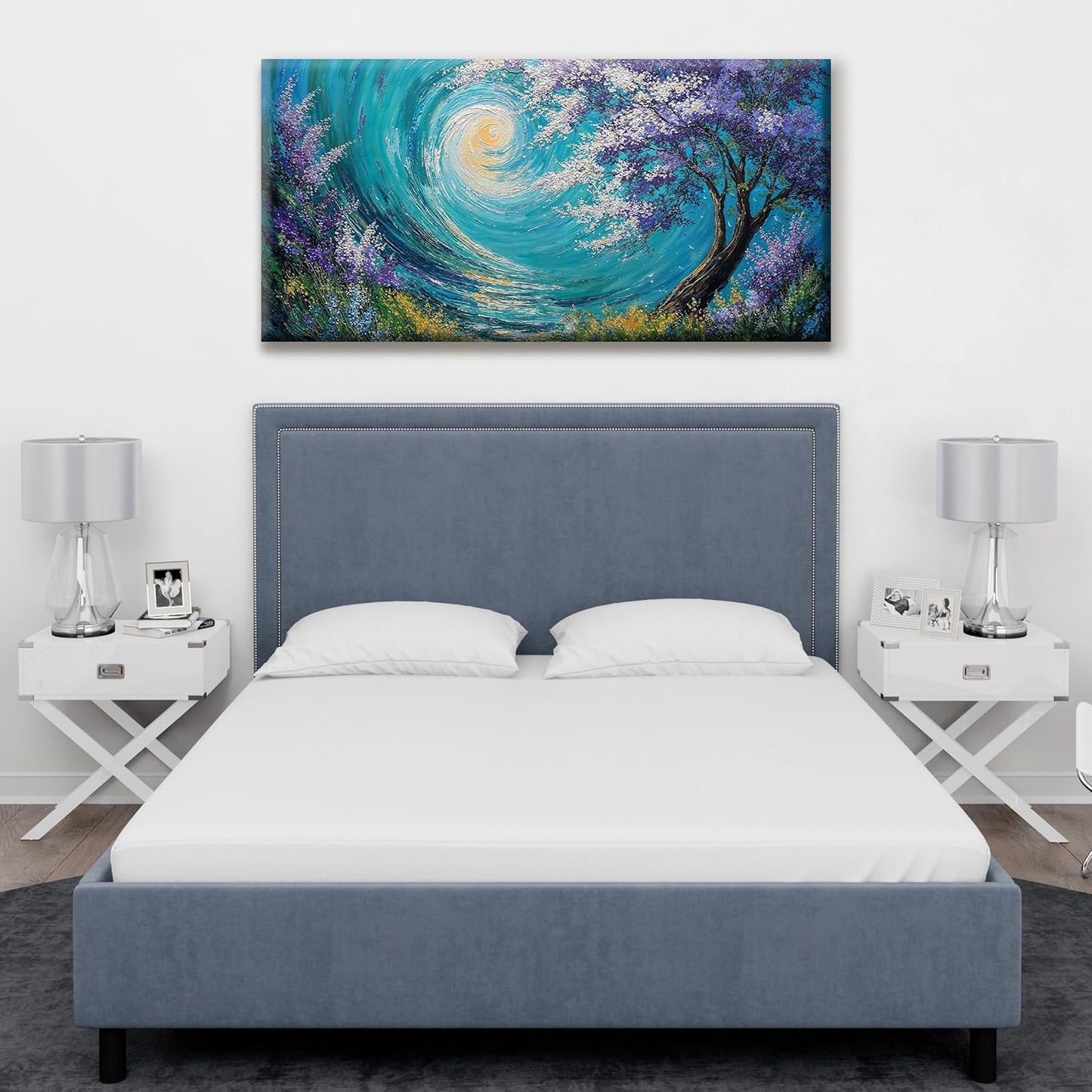 Suconvng Abstract Tree Wall Art Print Painting Canvas Art Wall Decor 20 X 40 Inch Decorations Purple Tree Abstract Art Picture For Bedroom Kitchen Office Home Wall Decor