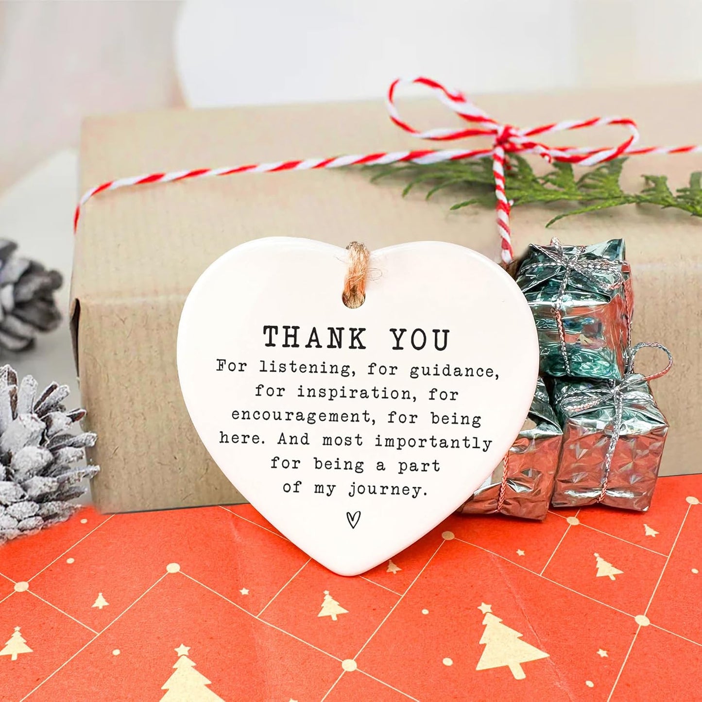 Thank You Gifts for Women & Men - Appreciation Gifts for Coworker - Ceramic Ornament