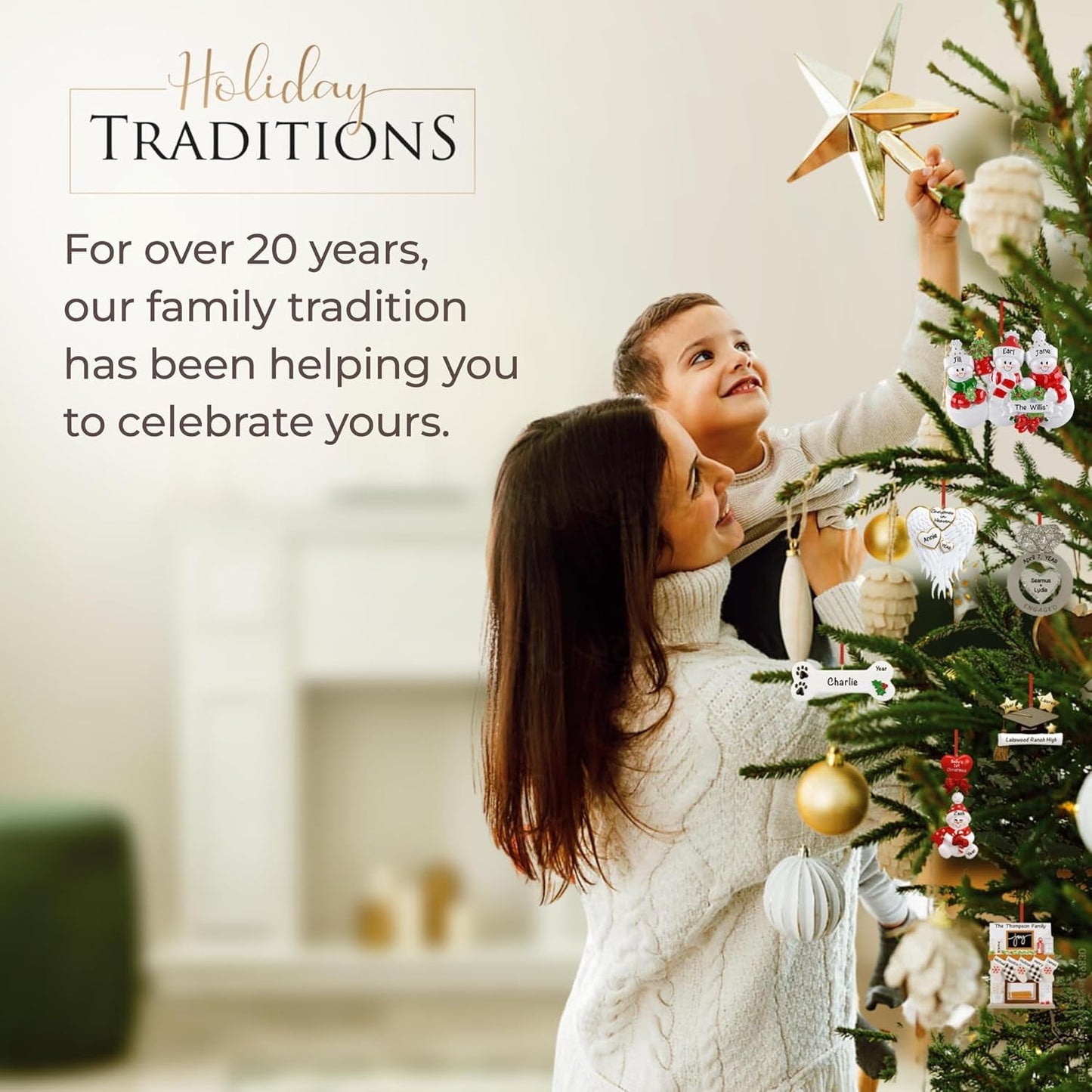 Personalized Large Family of 9 Ornament 2025 | Free 24h Customization | Laser Engraved Snowman Christmas Ornaments for Tree | Custom Gift Wrapped Festive Holiday Keepsake for Nine Persons