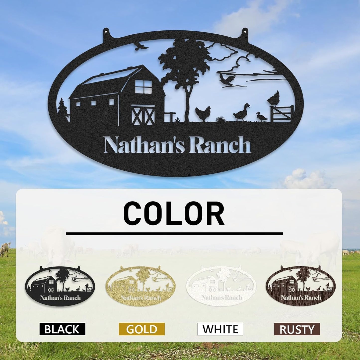 Personalized Metal Farm Signs, Custom Rustic Ranch Decor, Farmhouse Outdoor Decor, Custom Last Name Sign, Large Metal Wall Art, Outdoor Barn Sign, Family Farm Sign, Farmer Ranch Gifts