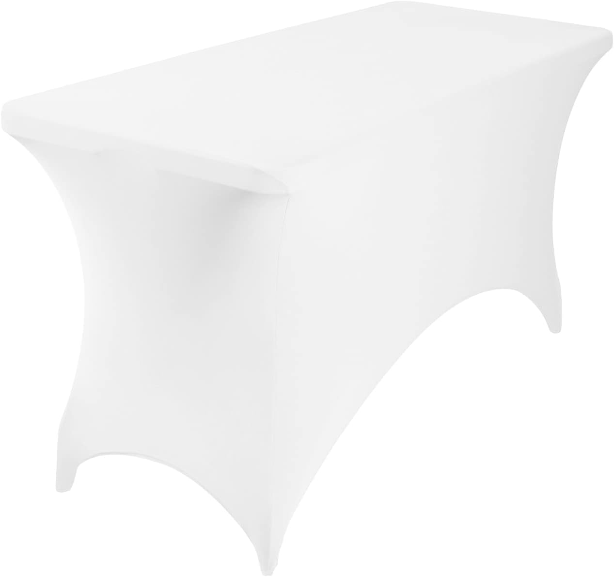 Spandex 4ft Waterproof Table Cover for Party,Wedding, Banquet, and Events(White)
