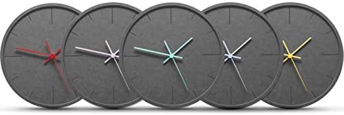Stephanie Imports Modern Minimalist Dark Concrete Silent Wall Clock (Teal Hands)