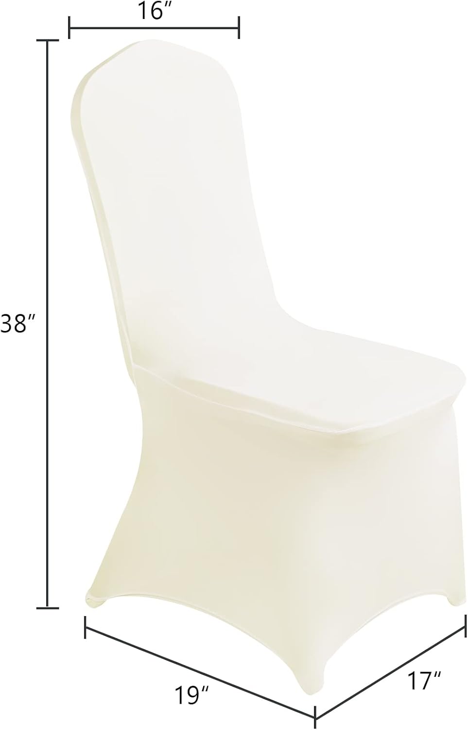 SUPERO Waterproof Spandex Chair Cover 12PCS, Stretch Dining Chair Covers, Polyester Outdoor Chair Covers, Protector Stretch Chair Cover for Party Universal, Banquet, Wedding Event, Hotel(Ivory)
