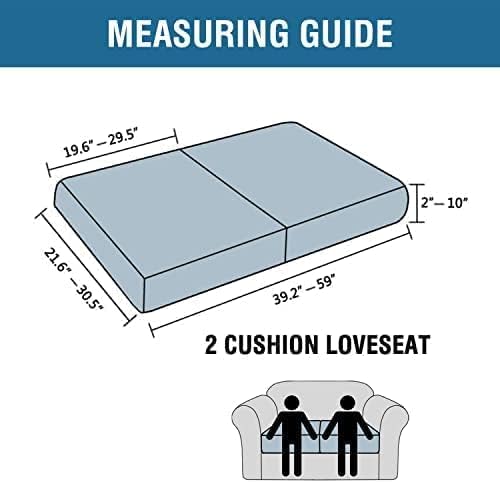 H.VERSAILTEX Super Stretch Individual Seat Cushion Covers Sofa Covers Couch Cushion Covers Slipcover Sets Thick Jacquard Textured Twill Fabric (2 Piece Medium Sofa Cushion Covers, Bronze Green)