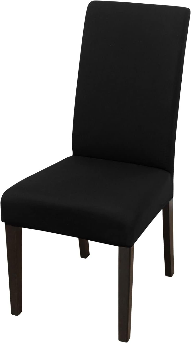 JQinHome Dining Chair Covers Dining Room Chair Slipcovers, High Stretch Removable Washable Parsons Chair Slipcover for Home Party Hotel Wedding Ceremony (Black)