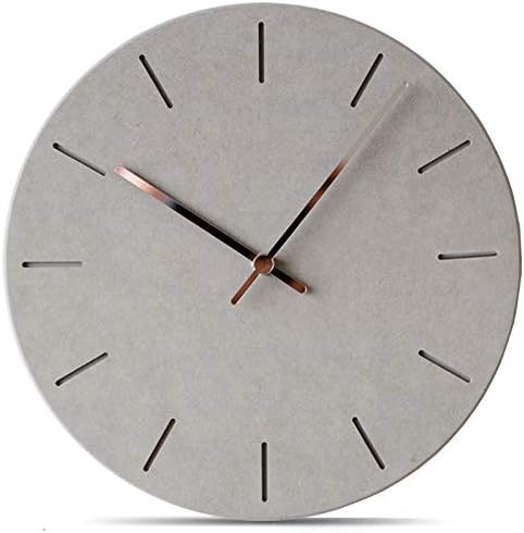 Stephanie Imports Modern Minimalist Concrete Hiding Gray (Numberless Dial) Silent Wall Clock