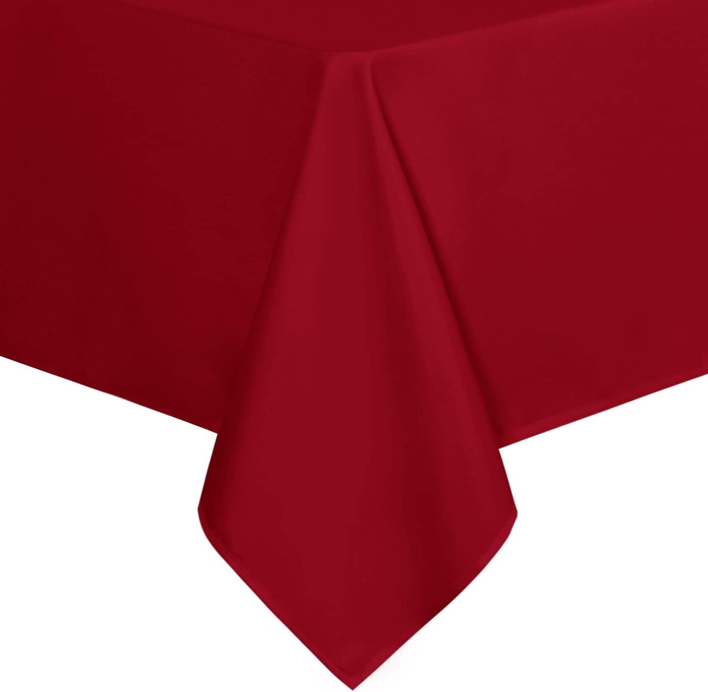 sancua Rectangle Tablecloth - 90 x 156 Inch - Water Resistant Spill Proof Washable Polyester Table Cloth, Decorative Fabric Table Cover for Dining Tables, Buffet Parties and Camping, Red