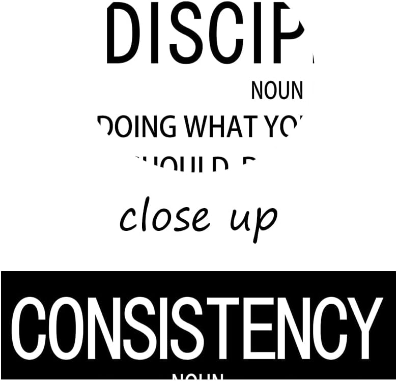 WYJDFART Discipline Consistency Noun Inspirational Wall Art Motivational Posters Picture Prints Canvas Modern Home Decor Painting Artwork for Office Stretched and Framed Ready to Hang [18''W x 24''H]