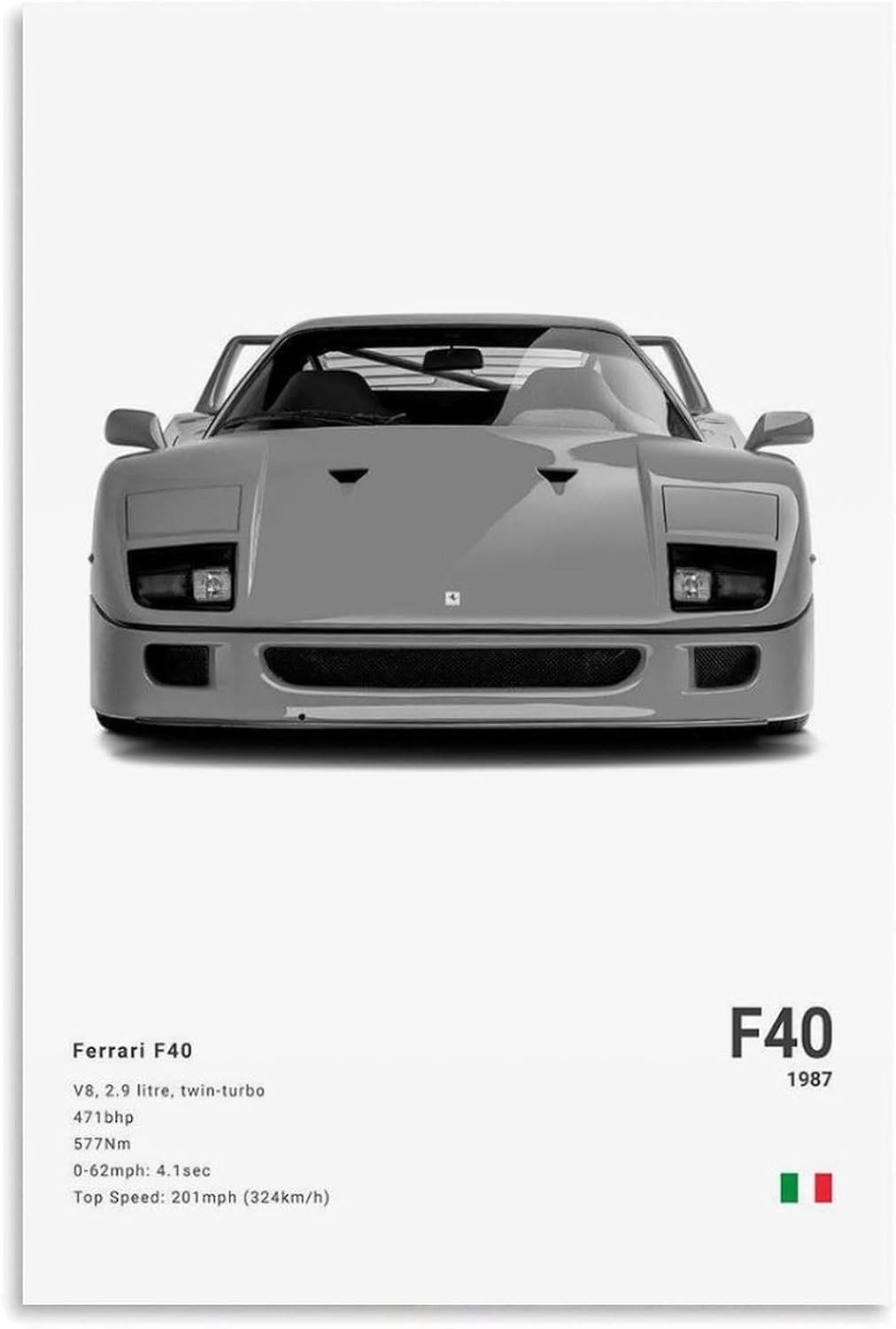 Farrari Car Posters For Walls Vintage Racing Car Canvas Prints For Home Decor Office Decor CUnframe-style 24x36inch(60x90cm)