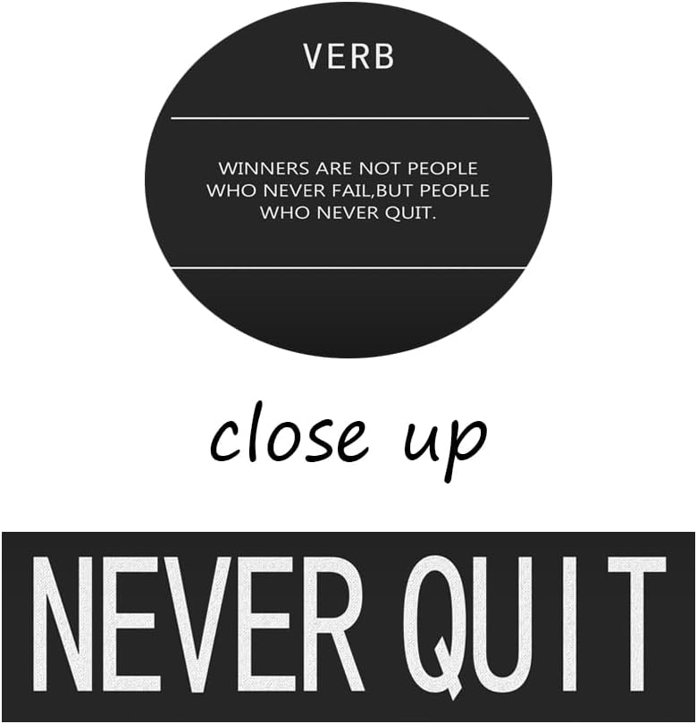 Motivational Office Decor Art for Never Quit Verb Inspirational Posters Quote Wall Pictures Print Artwork for Home Wall Decor Paintings for Library Classroom Stretched and Framed[18" W x 24" H]