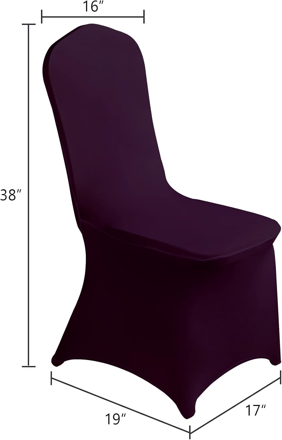 SUPERO Waterproof Spandex Chair Cover 25PCS, Stretch Dining Chair Covers, Polyester Outdoor Chair Covers, Protector Stretch Chair Cover for Party Universal, Banquet, Wedding Event, Hotel(Eggplant)