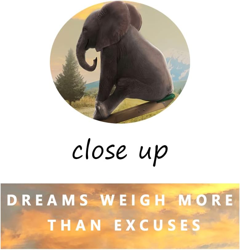 Inspirational Canvas Wall Art Dreams Weigh More Than Excuses Animal Motivational Poster Entrepreneur Quote Picture Home Office Decor Painting Framed and Stretched Ready to Hang [12''W x 18''H]