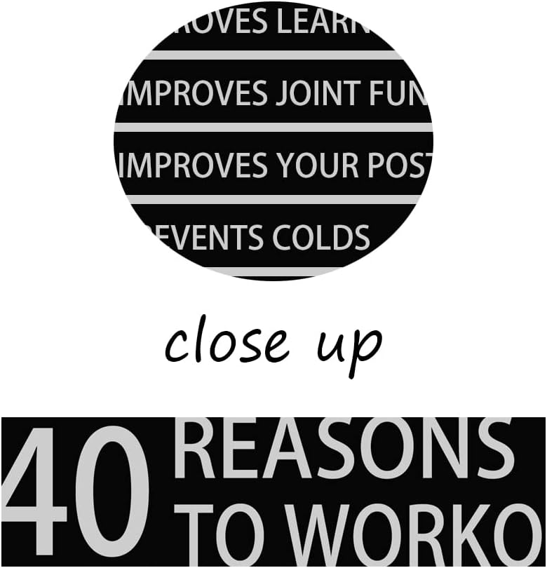 Motivational Posters 40 Reasons to Workout Inspirational Wall Art Picture Printed Stretched and Framed for Office Wall Art Modern Home Decor Canvas Painting Artwork Ready to Hang [24''W x 36''H]