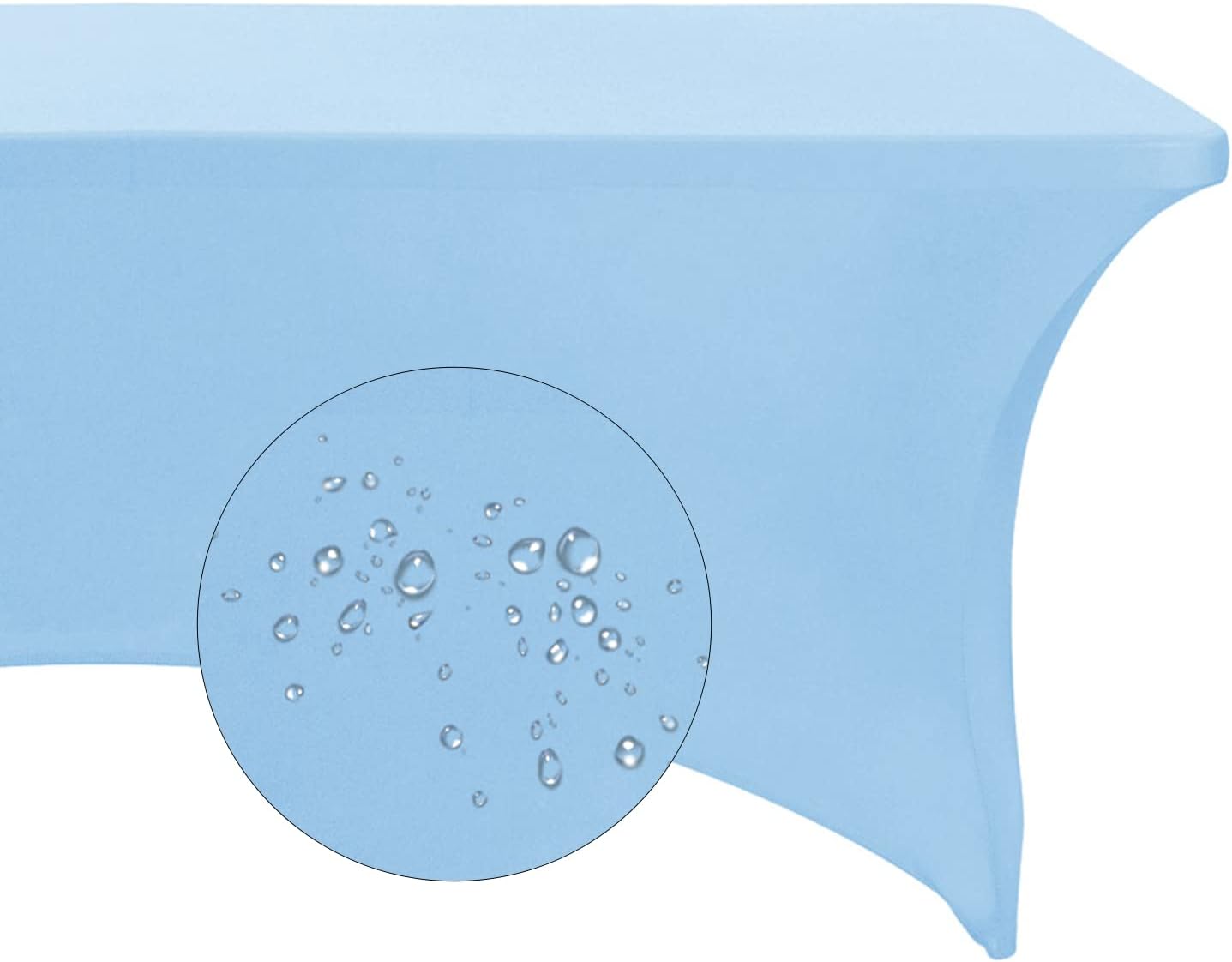 Spandex 8ft Waterproof Table Cover for Party,Wedding, Banquet, and Events(Blue Mist)