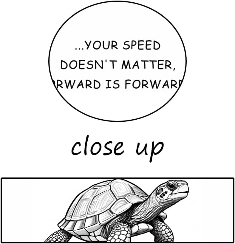Inspirational Canvas Poster Turtle Quote ‘SPEED DOESN'T MATTER, FORWARD IS FORWARD...’Motivational Wall Art Printed Modern Artwork for Office School Home Decor Framed Ready to Hang[30" W X 40" H]