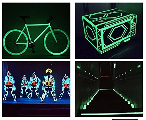 Glow in The Dark Tape - 33 FT X 0.5 Inch Luminous Photoluminescent/Luminescent Emergency Roll Safety Egress Markers Stairs, Walls, Steps, Exit Sign. Glowing Pro Theatre Stage Floor