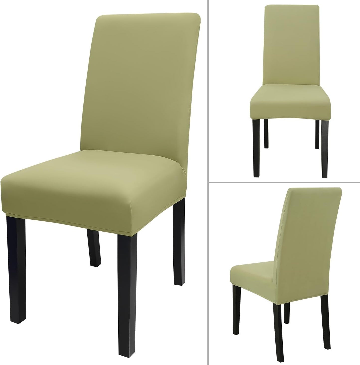 JQinHome Sage Green Chair Covers for Dining Room Set of 8, High Stretch Removable Washable Parsons Chair Slipcover for Home Party Hotel Wedding Ceremony (8PCS, Sage Green)