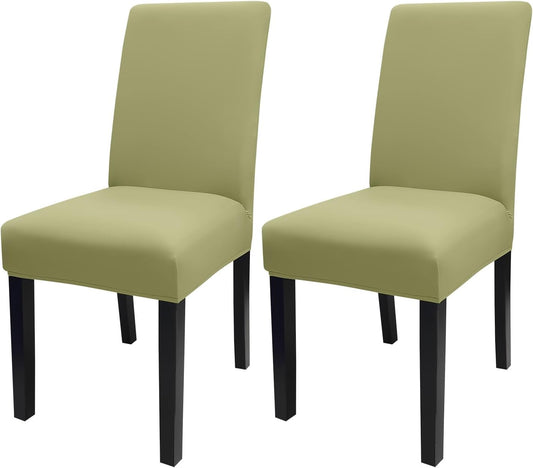 JQinHome Sage Green Chair Covers for Dining Room Set of 2, High Stretch Removable Washable Parsons Chair Slipcover for Home Party Hotel Wedding Ceremony (2PCS,Sage Green)