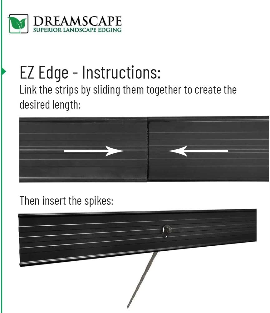Dreamscape E-Z Edge Aluminum Landscape Edging - 12 Strips, 6ft Each (72ft Total), Brown - Professional Quality Landscaping Border, Metal Divider for Lawn, Garden, Flowerbed…