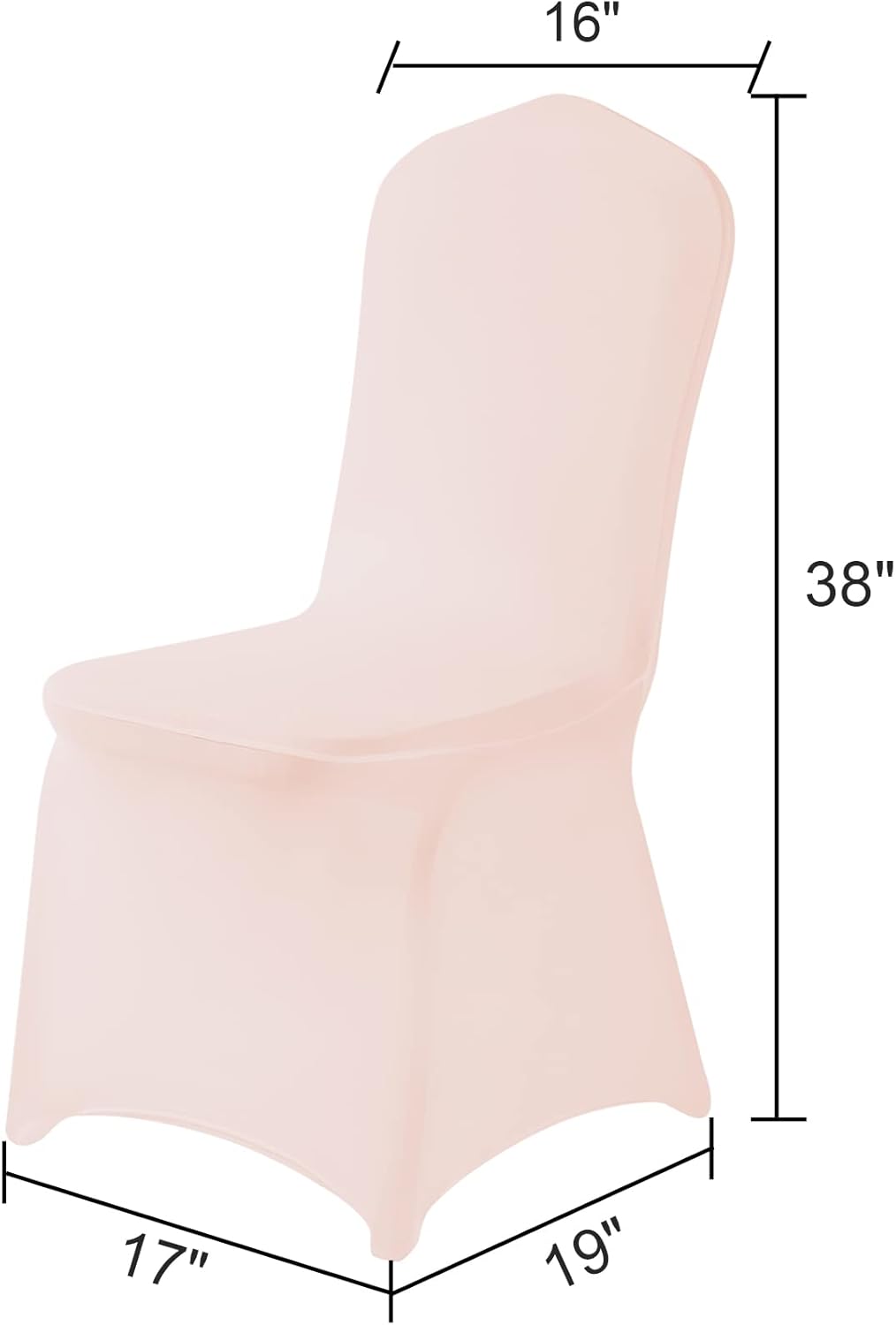 Spandex Chair Covers, 25PCS, Washable Protector for Living Room, Party, Banquet, Wedding, Hotel (Blush Pink)