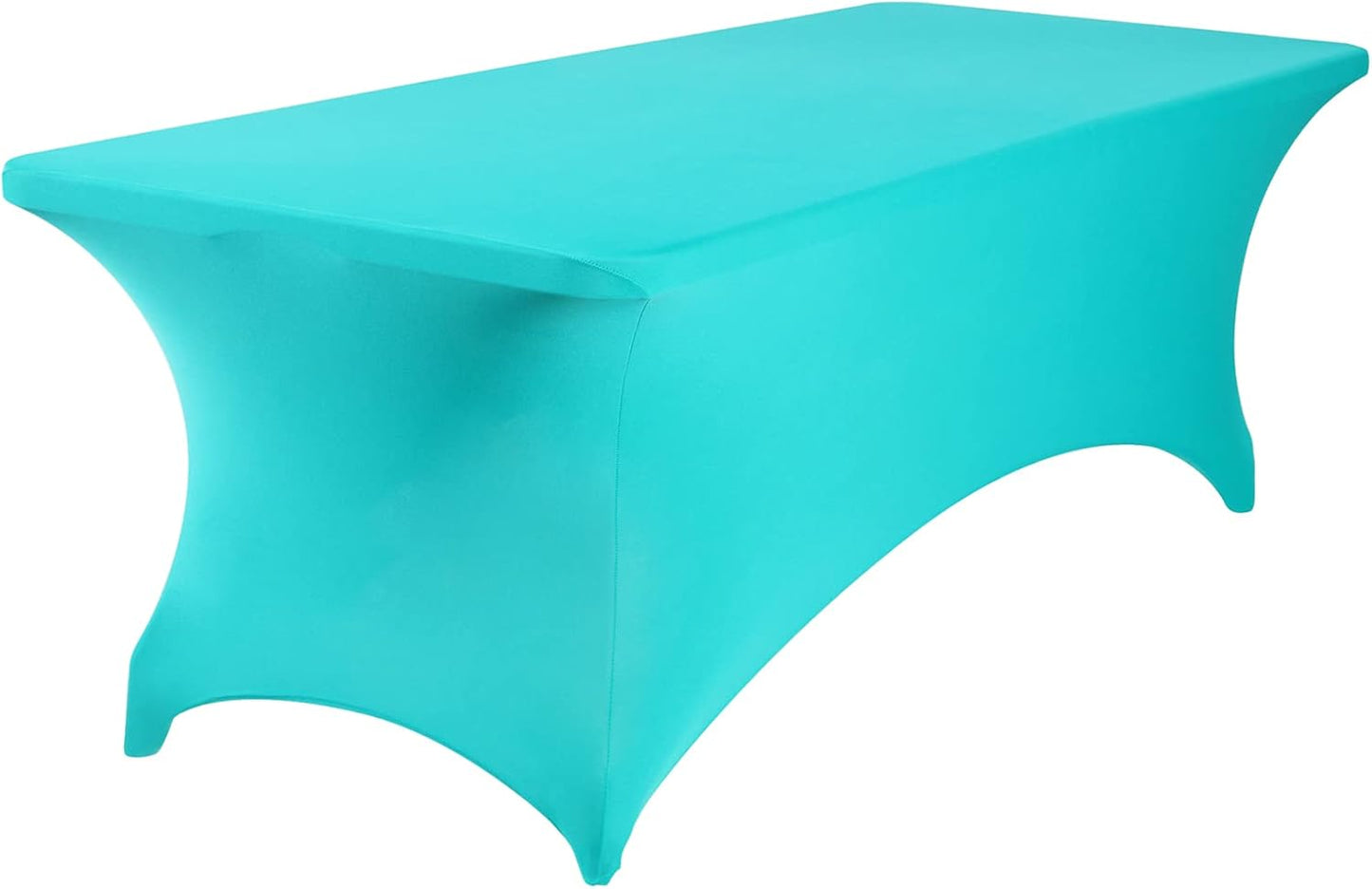 2Pack Spandex Waterproof Table Covers 8ft，Spandex 8ft Waterproof Table Cover for Party,Wedding, Banquet, and Events(Turquoise)