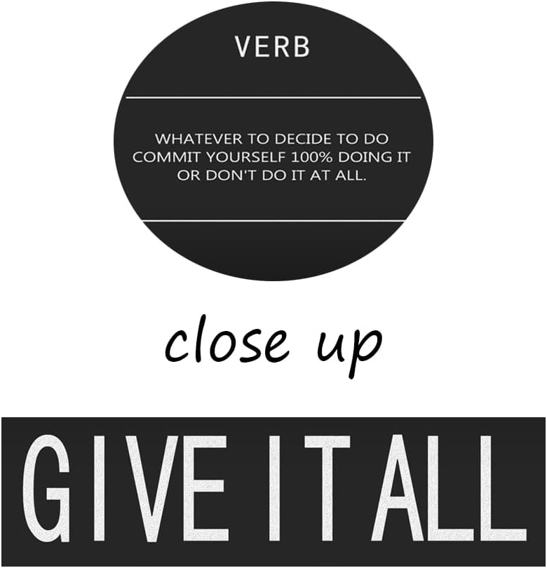 Inspirational Positive Quotes Give It All Verb Poster Motivational Framed Office Decor Wall Art Print Artwork Paintings for Living Room Bedroom Home Decor Stretched and Framed Ready to Hang[18" W x