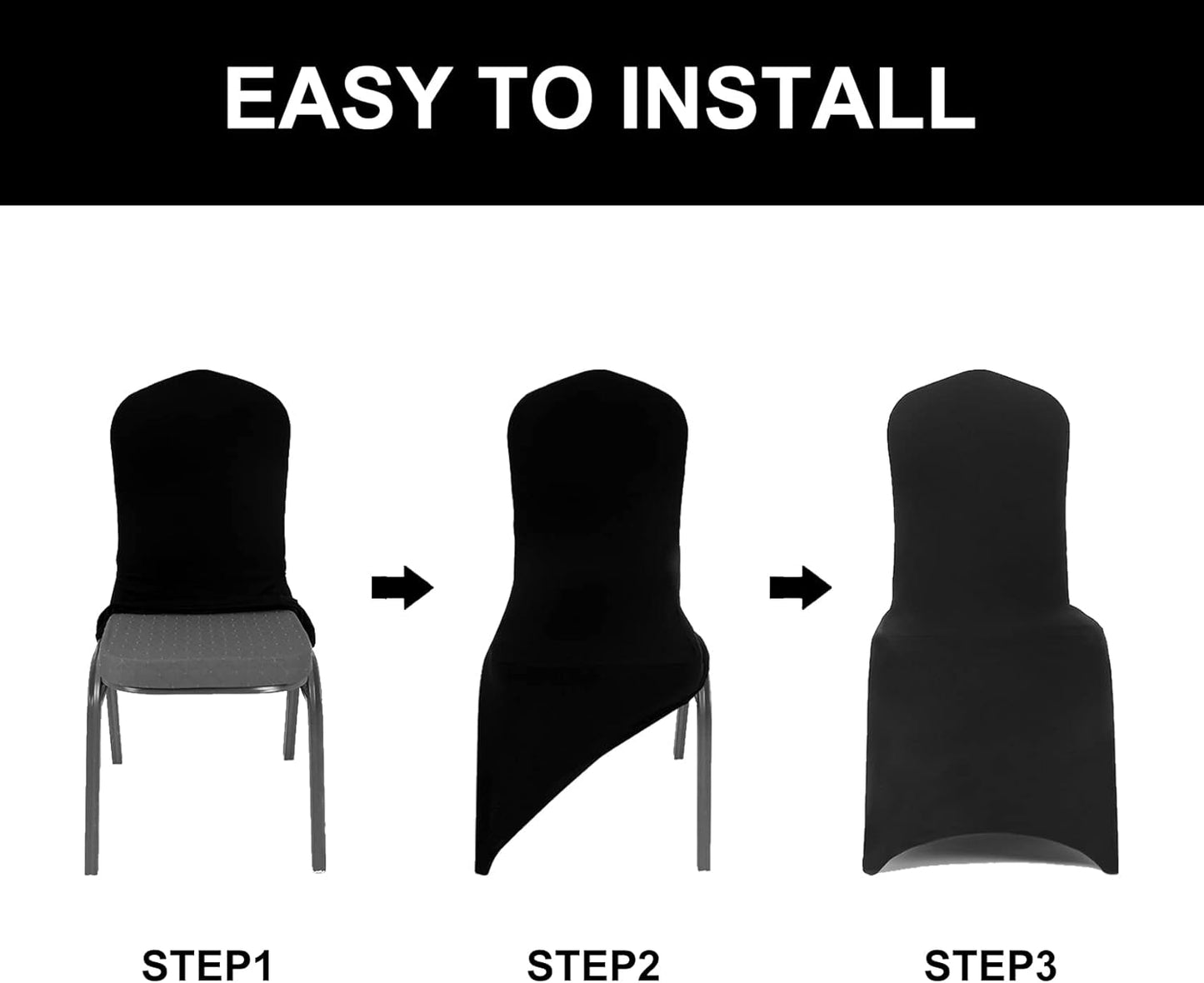 Spandex Chair Covers, 12PCS, Washable Protector for Living Room, Party, Banquet, Wedding, Hotel (Ivory)