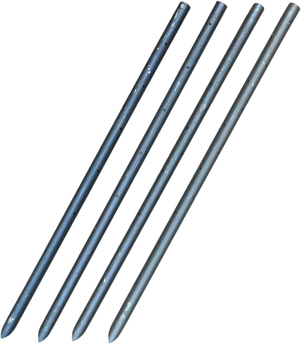 Sandbaggy Round Steel Concrete Form Stakes with Nail Holes - Rust Resistant Coating - Removable, Reusable (100, 3/4 in X 24 in)