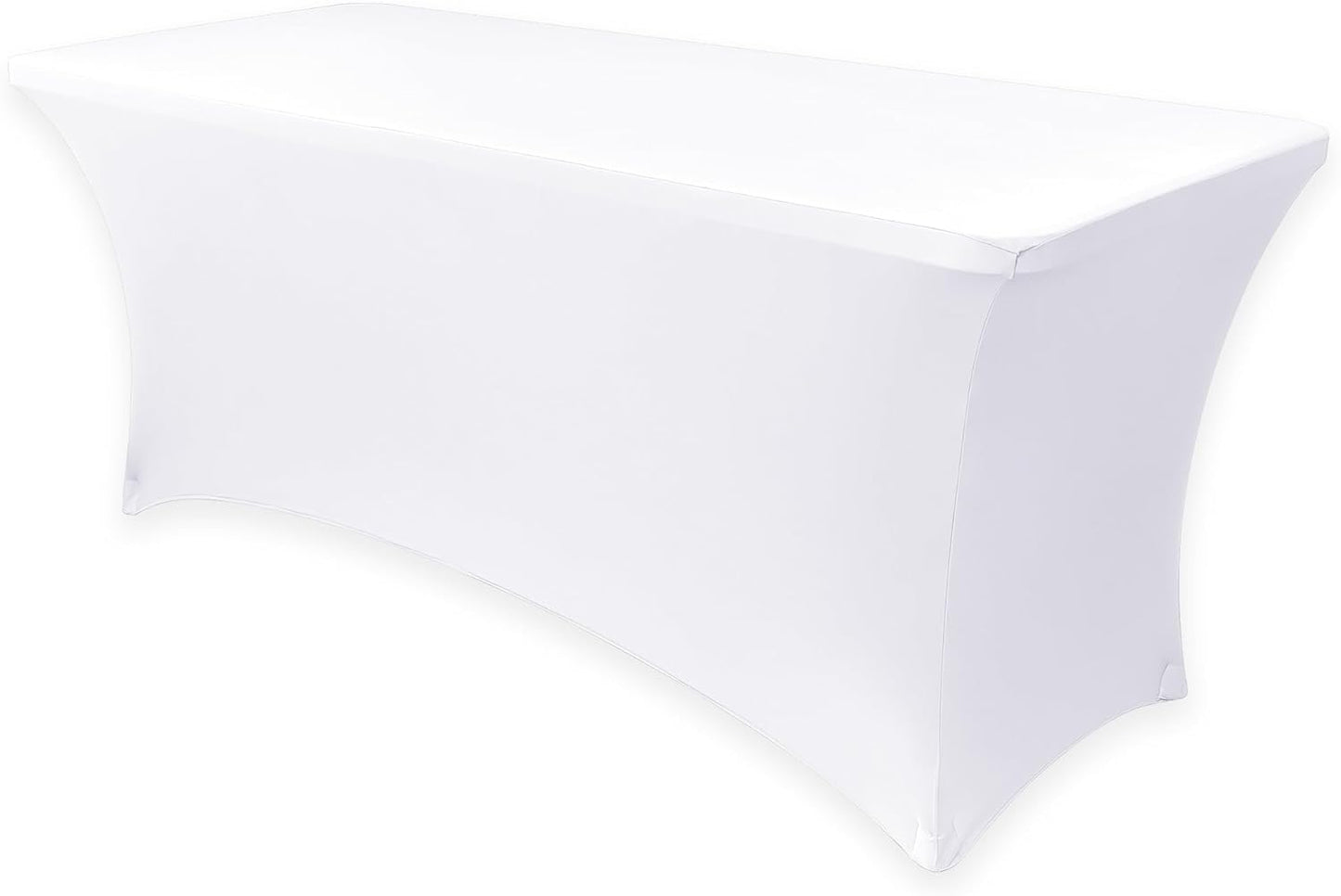 Obstal Spandex Table Cover 5ft Fitted Tablecloth Rectangular - Stretch Rectangle Folding Table Cloth for Birthday Party Wedding Banquet, White, 60L x 30W Inch
