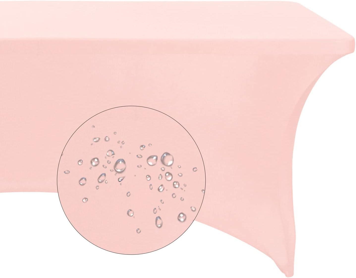 Spandex 4ft Waterproof Table Cover for Party,Wedding, Banquet, and Events(Blush Pink)