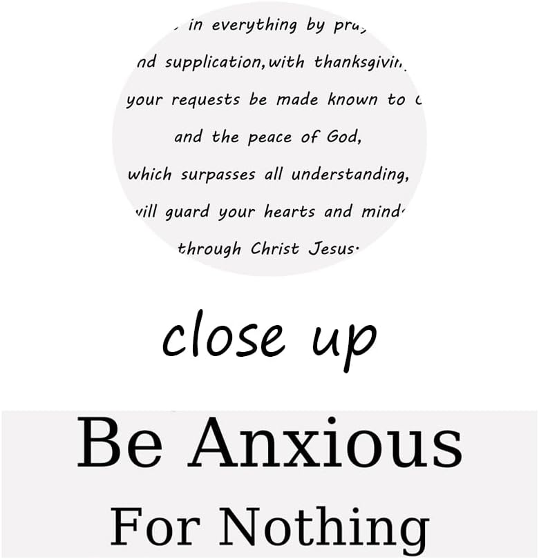 Motivational Canvas Wall Art Be Anxious for Nothing Inspirational Christian Philippians 4:6-7 Inspiring Positive Poster Quotes Artwork Picture Print Framed Home Office Wall Decor[12" W X 18" H]