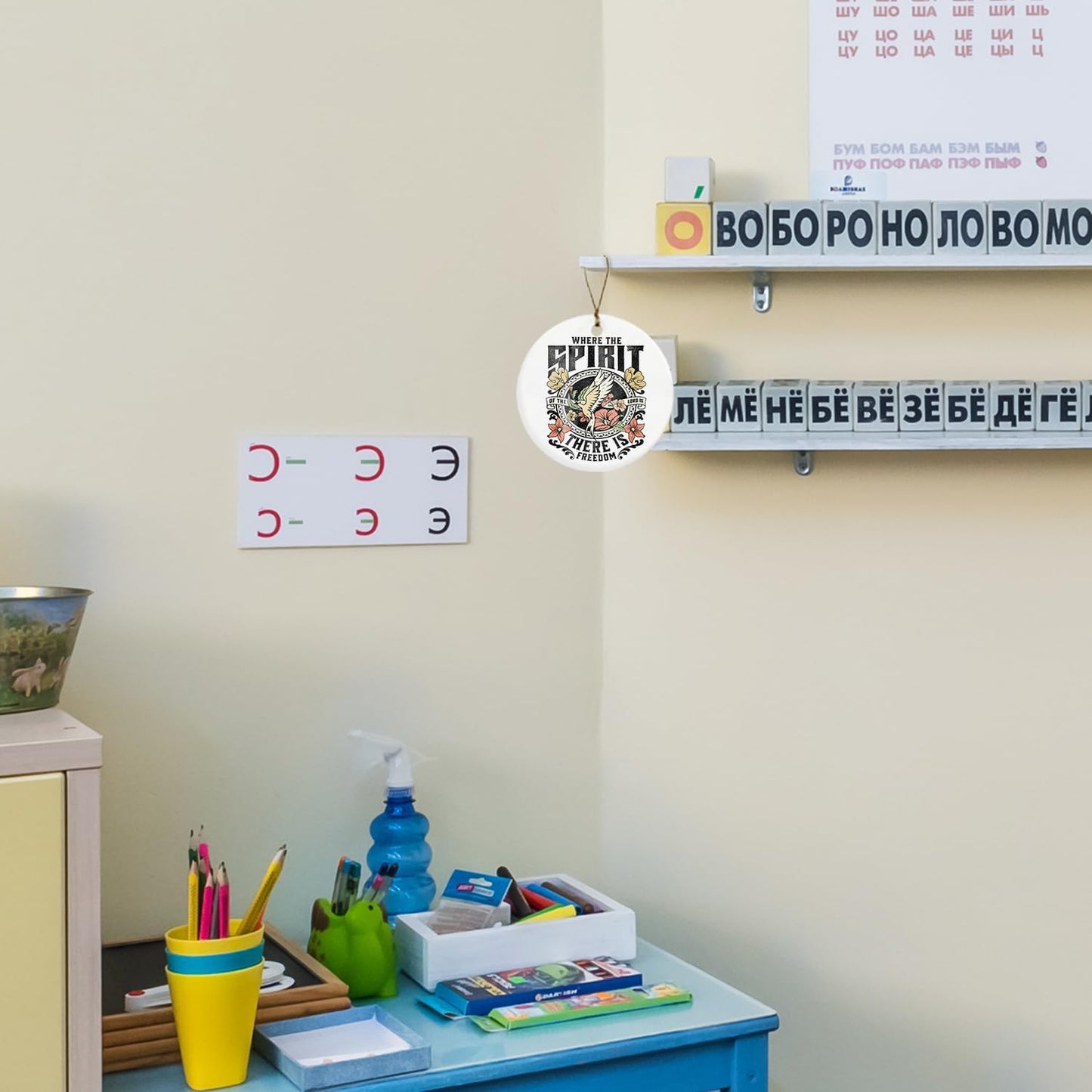 Christian Christmas Ornaments, Boho Floral Bird Spirit Scripture Religious Ceramic Christmas Xmas Ornament Keepsake Decorations, Christian Gifts for Women Teen Girls