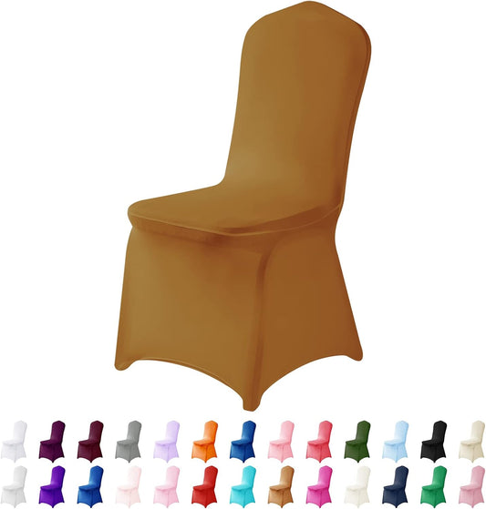 Spandex Chair Covers, 25PCS, Washable Protector for Living Room, Party, Banquet, Wedding, Hotel (Gold)