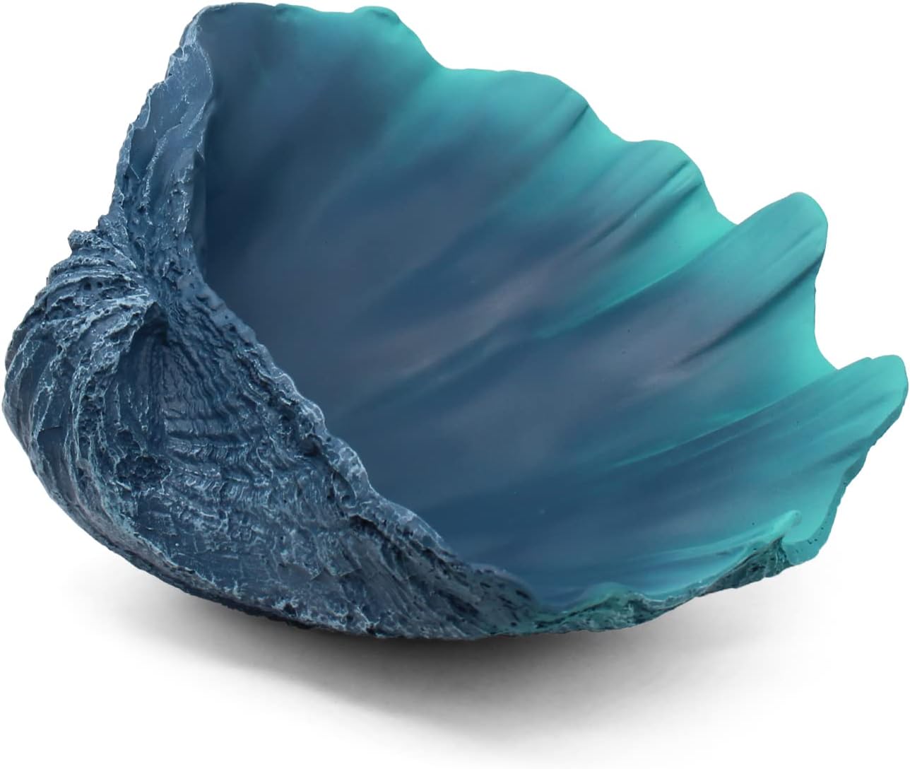 Large Caribbean Blue-Aqua Sea Shells Decorative Bowl Resin Clam Shell Bowl Beach Decorations for Home Coastal Beach Decor Decoration Storage Bowls&Home Office Nautical Themed Party Decor-10.2"-1PC