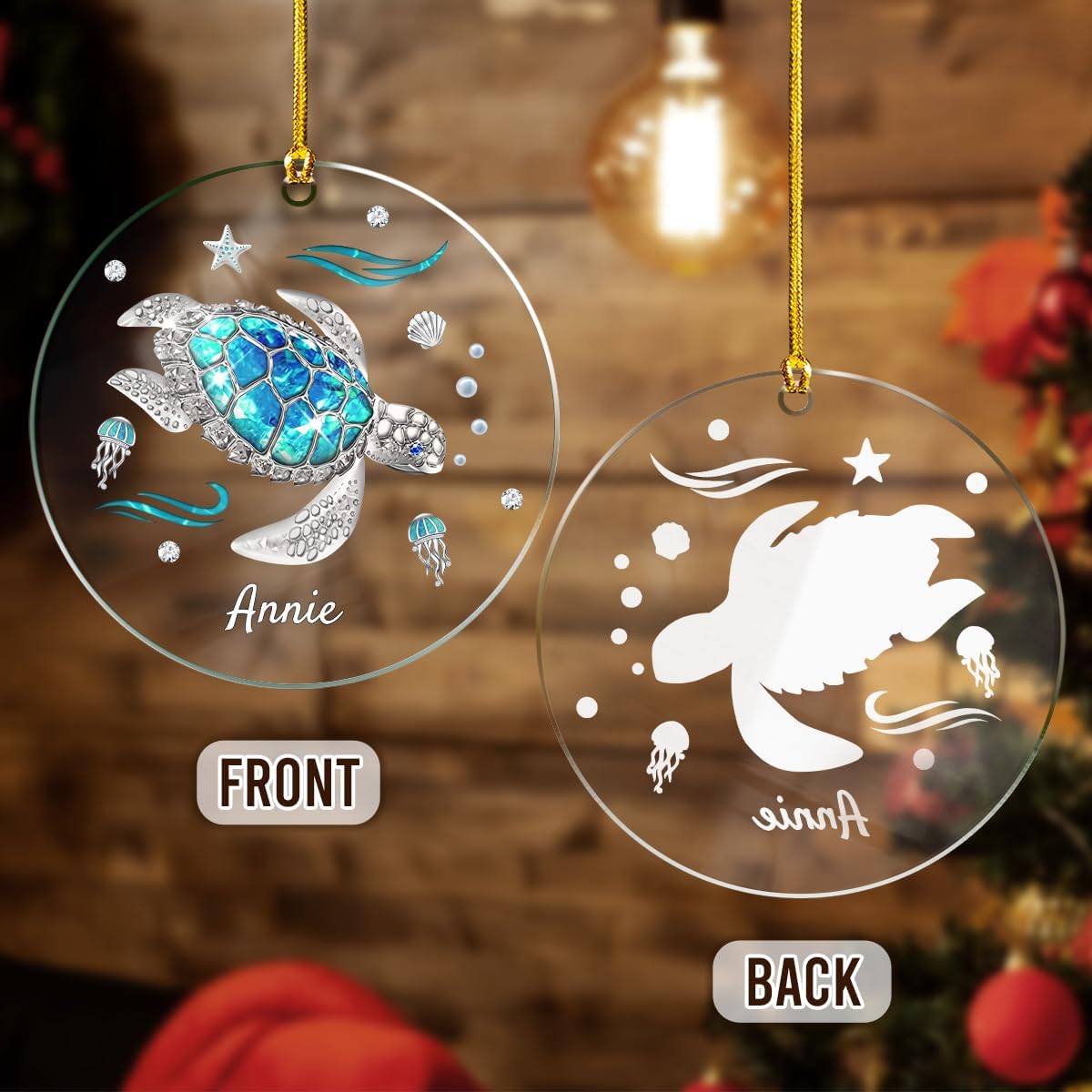 Personalized Memorial Grandma Christmas Custom Photo Acrylic Ornament 2024 for Christmas in Heaven Remembrance Grandma Sympathy Gift