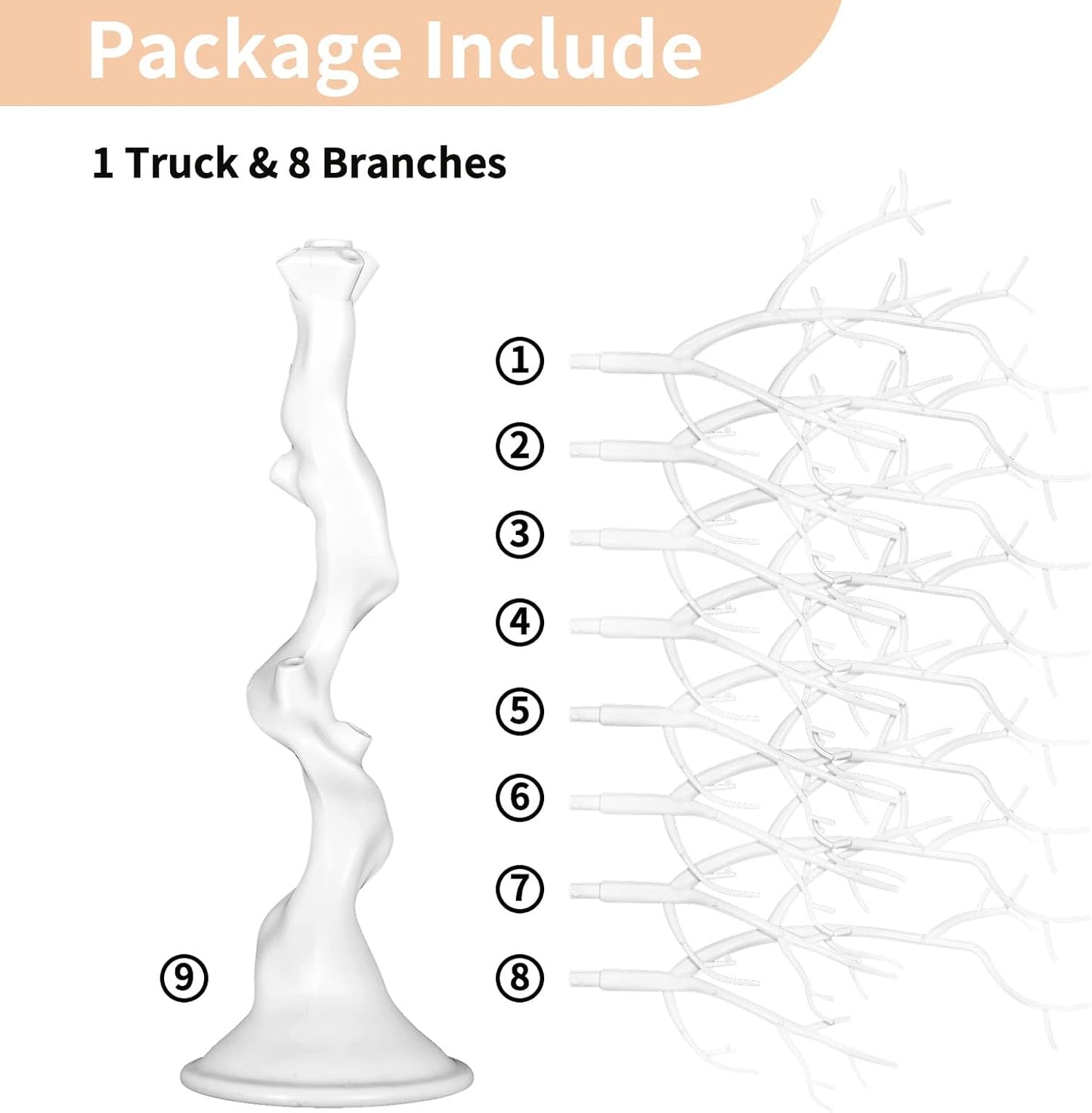 Nuptio White Christmas Tree Branch Artificial 22.8 inch Tall Manzanita Tree Centerpiece Wedding Centerpieces for Tables, Decorative Ornament Display Tree Branches for Decoration Weddings (1 Pc)