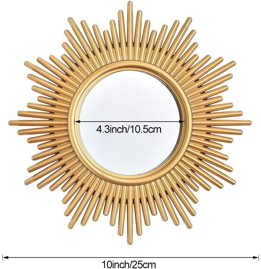 Gold Round Wall Mirrors Pack of 3 for Room & Home, Small Circle Mirrors for Modern Decor