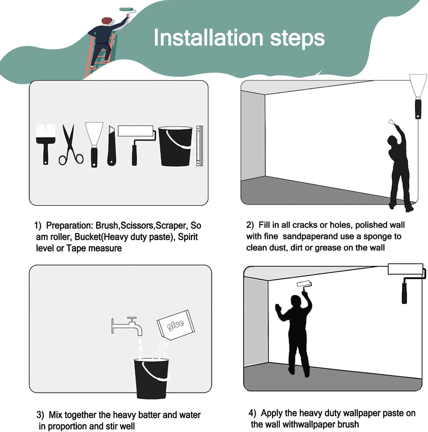 -Rainforest Leaves Fabric Wallpaper Green Trees Mural Bedroom 140" x 91" (Not Peel and Stick)