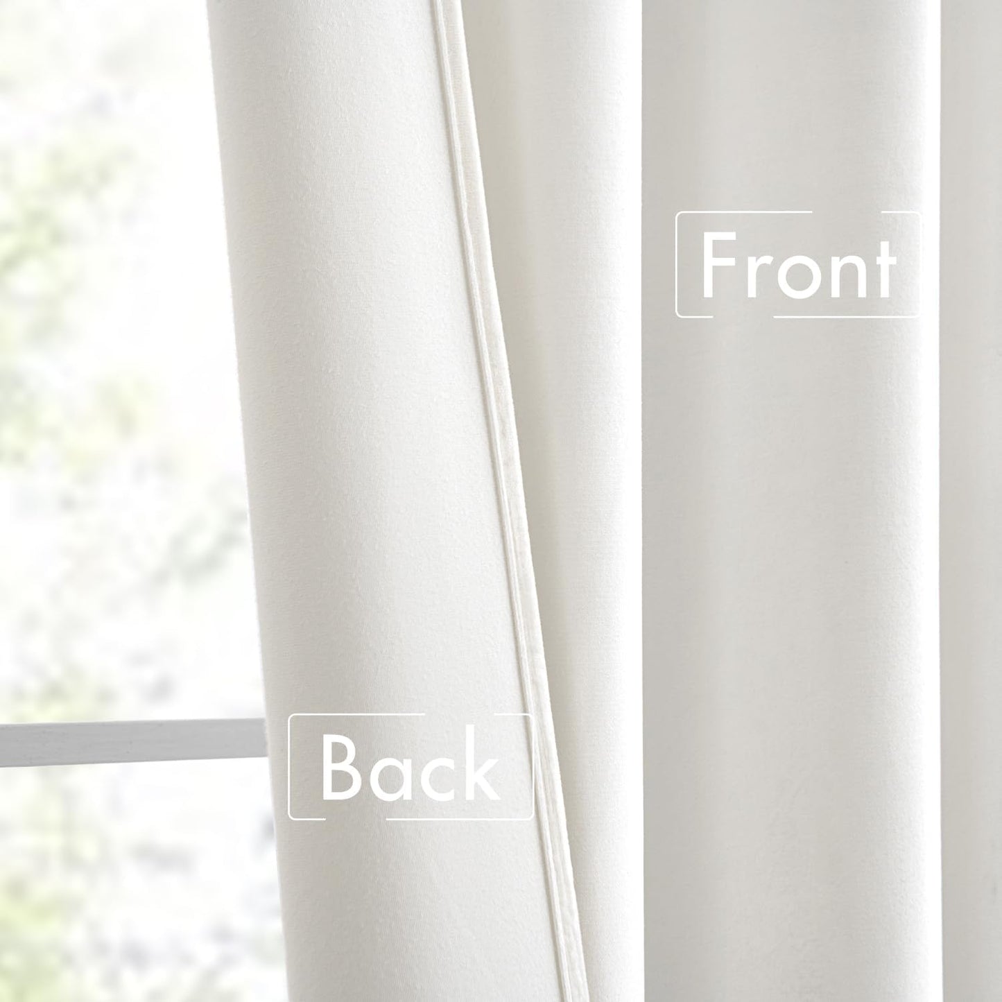 MIULEE White Velvet Curtains 108 inches Long 2 Panels - Luxury Pinch Pleated Room Darkening Window Drapes for Bedroom Living Room Thermal Insulated Super Soft, Back Tab Rod Pocket Elegant Decor