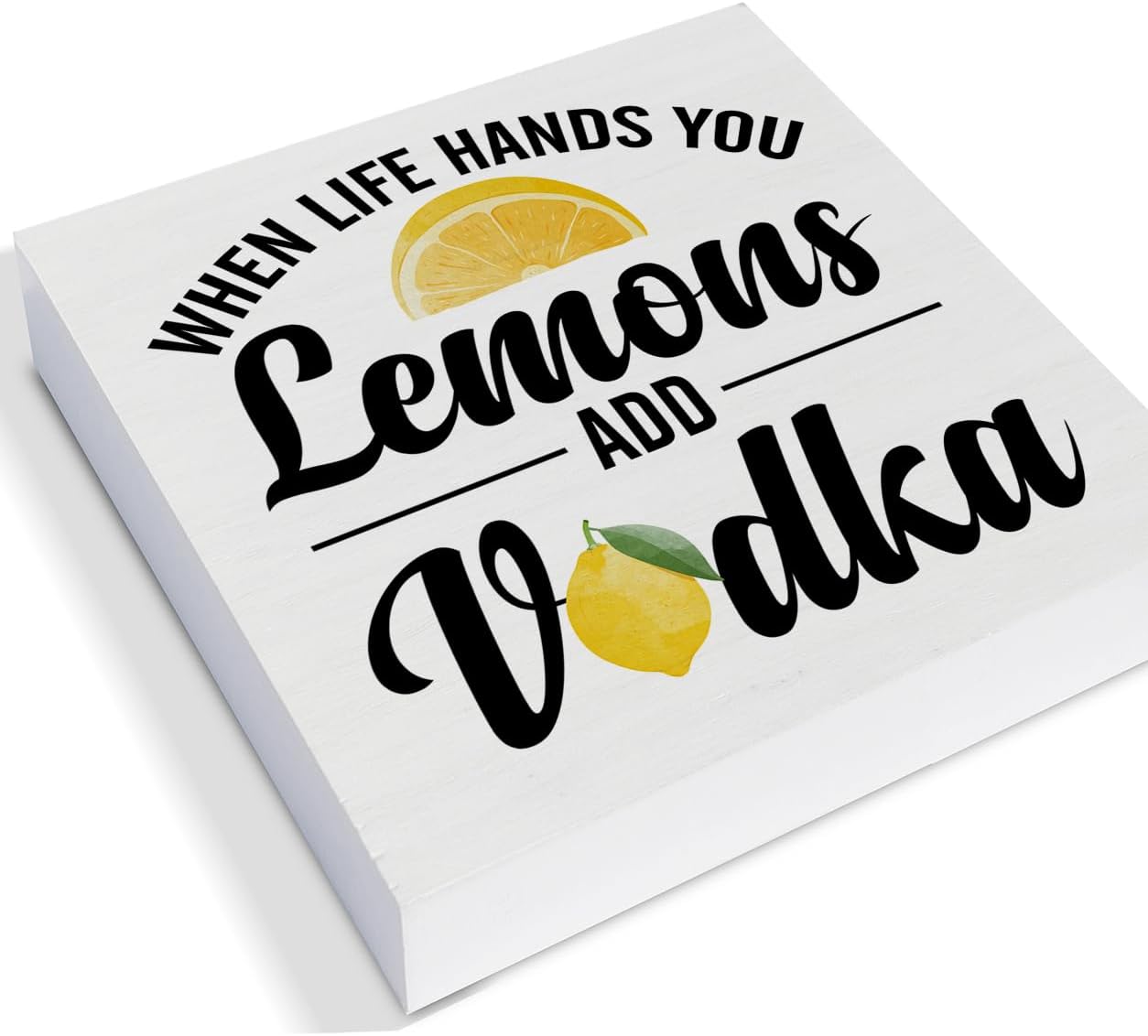 Summer Lemons Decor for Home Farmhouse Lemon Themed Tiered Tray Decor 3 Pcs Lemon Decorative Wood Box Signs Table Desk Shelf Kitchen Decoration