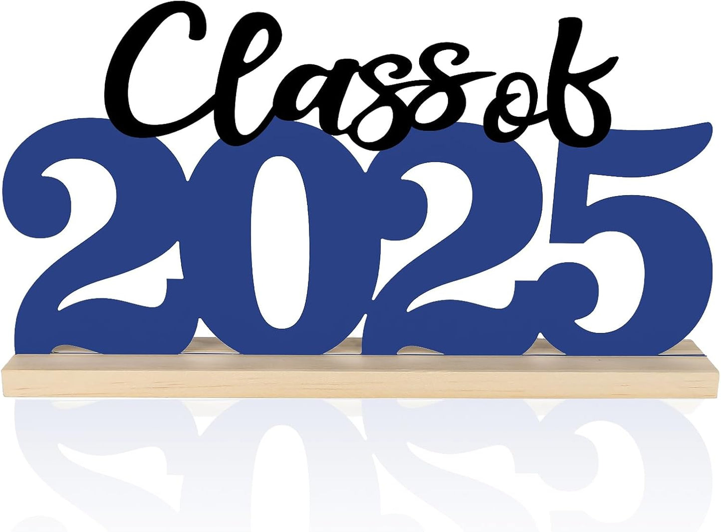COCHIE Metal Class of 2025 Sign, Graduation Party Decorations for School, Home, Shelf, Mantel, Graduation Gifts for Graduate, Blue and Black Grad Table Top for Parties Decor Supplies (Class of 2025)