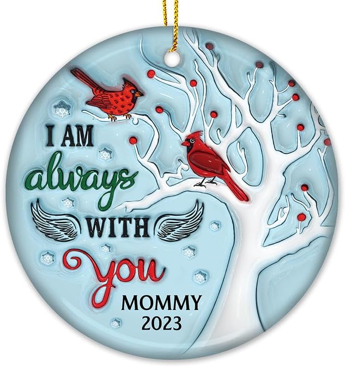 Pawfect House I'm Always with You, Personalized Christmas Memorial Sympathy Gifts for Loss of Grandma, Grandpa, Mom, Dad, Family Ceramic Ornaments, in Memory of Christmas Ornament, Housewarming Gifts
