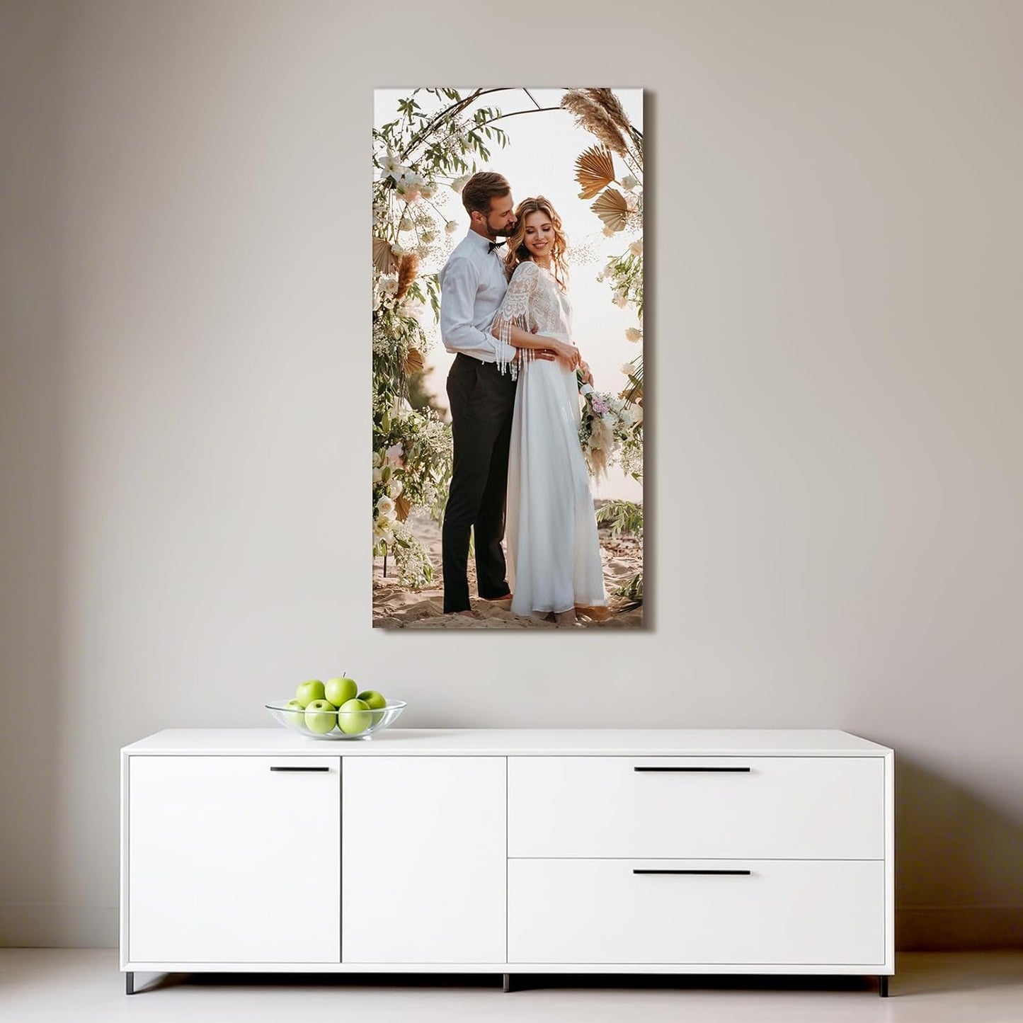 Custom Canvas Prints with Your Photos - Personalized Pictures Print, Customized Photo Gifts, Wall Art Poster Canvas Printing for Wedding, Family, Baby, Pets, Home Office Decor, Wrapped Frame